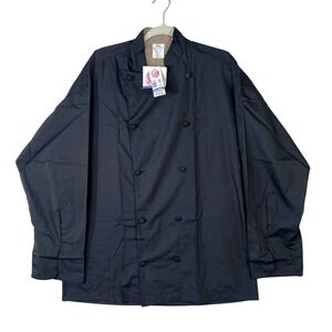 Chefskin Classic 3 Executive Chef Coat Black Double Breasted Jacket Mens Large